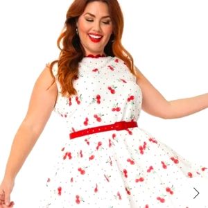 Unique Vintage Cherries Dress Sz XL/14
